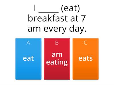 Present Simple vs. Present Continuous Quiz