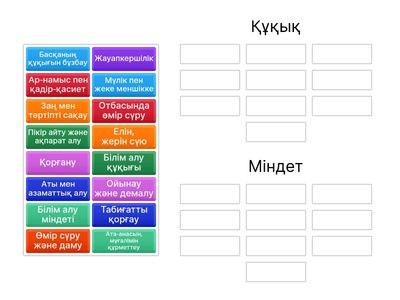 Менің құқықтарым мен міндеттерім