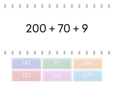 Partitioning 3 digit numbers