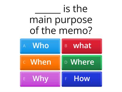 Who, What, When, Where, How Quiz