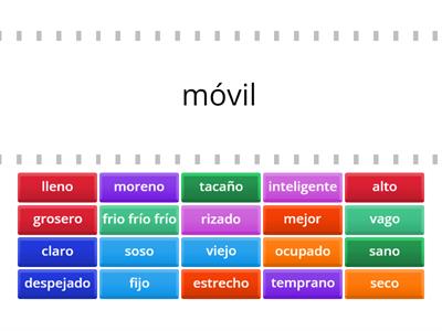 Conciencia semántica Antónimos