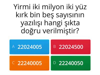 Doğal Sayıların Okunuşu ve Yazılışı