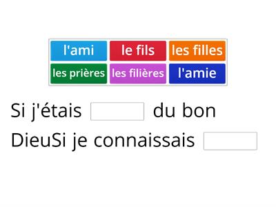  Complétez les phrases après avoir écouté la chanson "SI J'étais......." Zaz