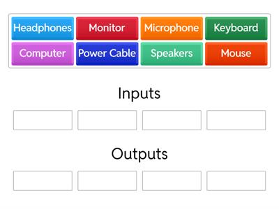  Computer Science Input and output grouping activity