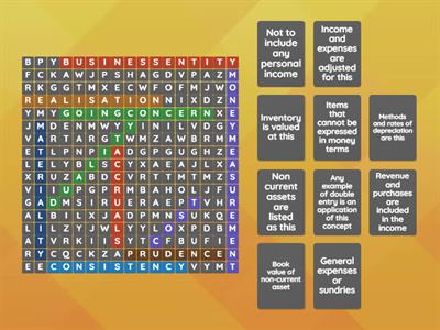 Accounting Concepts Wordsearch