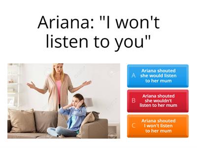 Reported speech commands, invitations, instructions