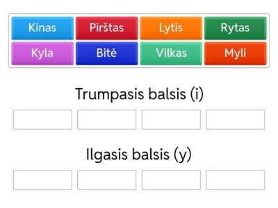 Ilgo ir trumpo balsio skyrimas