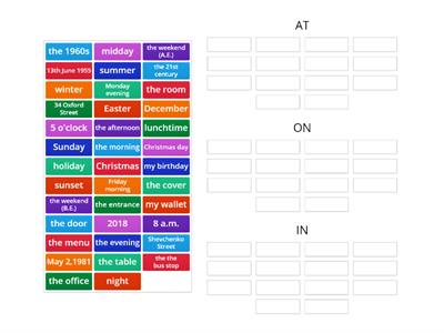 Prepositions of Time and Place