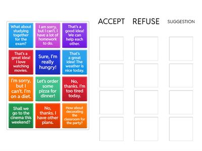 Accept, Refuse, Suggestion