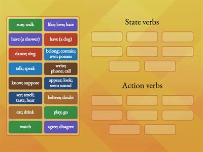 Stative and action verbs