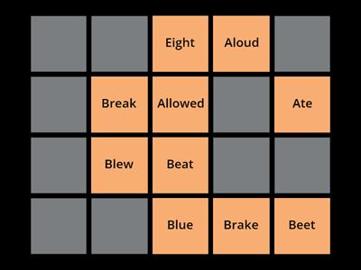 Homophones Matching Pairs