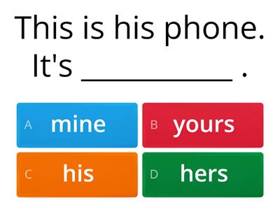 Possessive pronouns