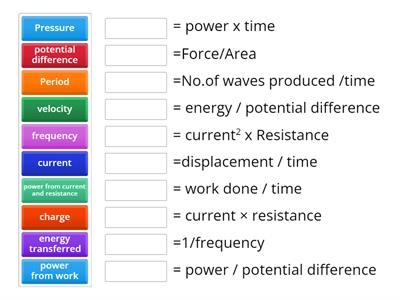 Physics word equations P2