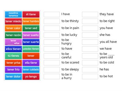 tener / tener expressions 