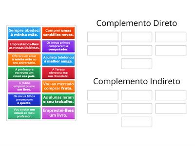 Complemento Direto e Complemento Indireto 