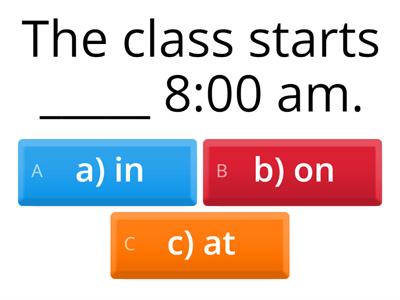 prepositions of time and place 