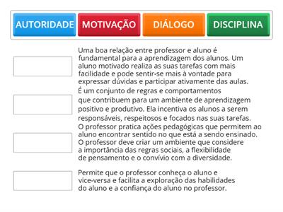 PILARES DA RELAÇÃO PROFESSOR-ALUNO