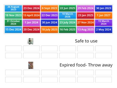 Expiry Dates Sorting - Safe Vs Expired Food