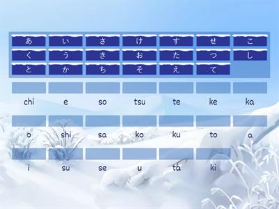 Hiragana - A, Ka, Sa, Ta line