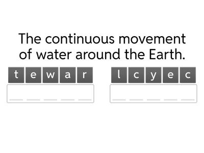  Jumbled Words Activity: Water Cycle