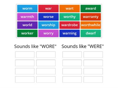 Wor vs War Sort