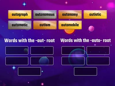 Pu Greek Root -aut- / -auto- Word Sort