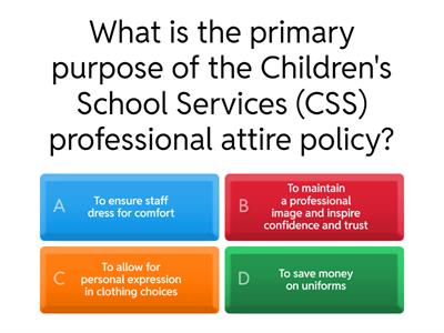 CSS Professional Attire Policy