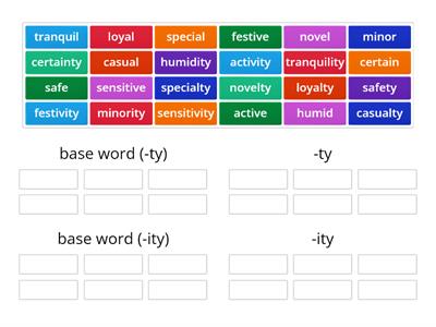 Blue Team sort 6 - suffixes (-ty, -ity)