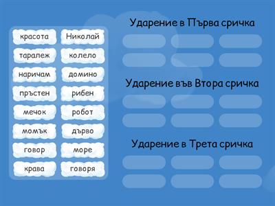 На коя сричка пада ударението? 2 клас