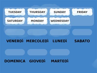 ENGLISH - WEEKDAYS