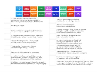 Match the given words with definition