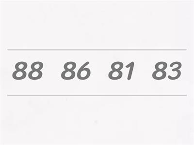 Unjumble Numbers within 100: Smallest to Greatest 1.0