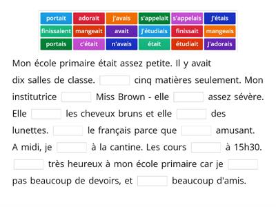 Mon école primaire - gap-fill