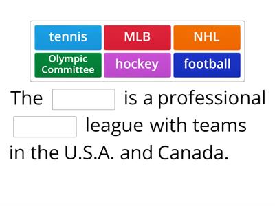 Missing Word Game - Hockey
