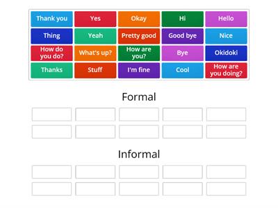 Formal vs informal