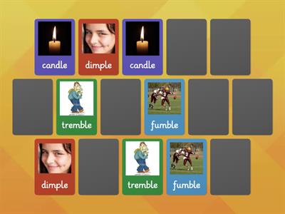 Final Stable Syllables Matching Pairs Wordwall [ble,dle,ple,tle] 