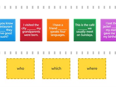 defining relative clauses, sorting