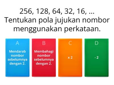 Kuiz Bab 1.1 Pola dan jujukan