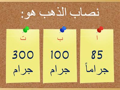 فقه الصف السادس درس زكاة الذهب والفضة وعروض التجارة