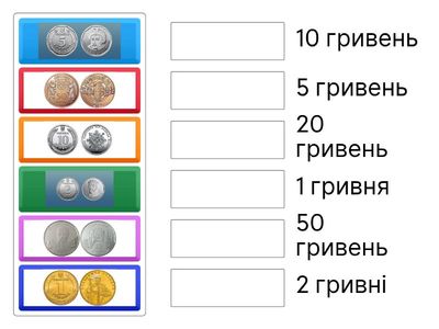 Розрізнення монет (гривні)