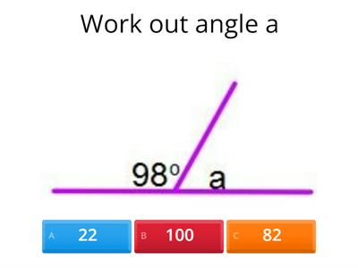  Y5/6 Angles on a straight line quiz