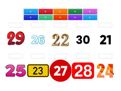 Match up numbers 21-30
