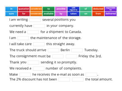 Business English expressions, prepositions 