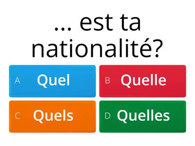 Quel, quelle, quels, quelles