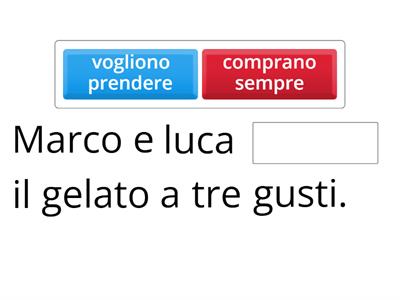 I verbi servili;trascina la risposta giusta