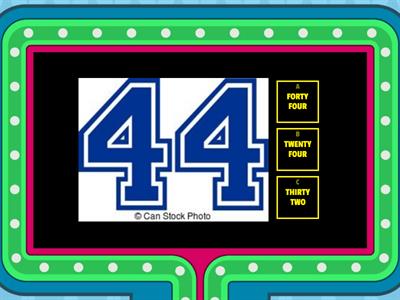 Numbers from 10 to 60