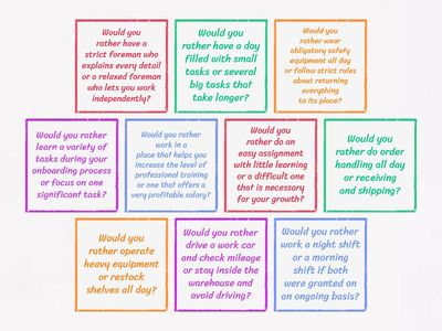 Warehouse Revision - Would you rather...?