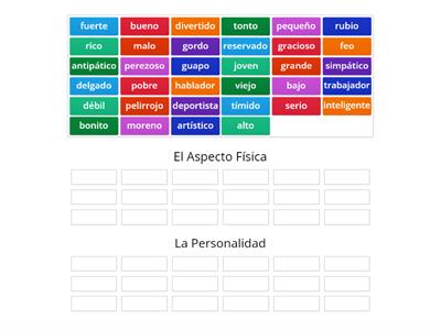 Adjective Group Sort