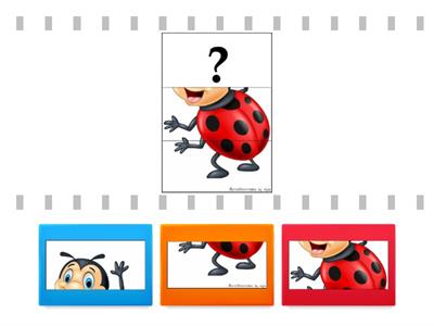 Katicabogár, egyszerű puzzle:Melyik elem tartozik a hiányzó helyre? 