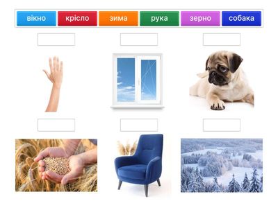 Прочитай слово і поєднай з малюнком.